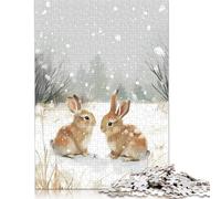 Winter Bunnies in The Snow Puzzles Imposible,desafío for Adults Juego Educativo 1000 Piezas Obra De Arte De Juego De Para Adultos, Regalos A Partir De 14 Años 1000pcs (38x26cm)