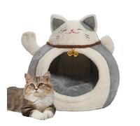 Winter Cat Bed Cave - Cotton 44x36x36cm / 48x46x46cm | Semi-Enclosed Dome-Shaped Kitten Nest | Warming Cat Bed for Cold Weather Indoor Home Apartment Sleeping Napping Recovery