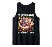 Winter Cat for Women My Favorite Color is Christmas Lights Débardeur