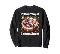 Winter Cat for Women My Favorite Color is Christmas Lights Sweatshirt