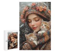 Winter Cats Warmth Scene Puzzle 1000 Pièces Educa Jouet en Bois Cadeau Unique Décoration Intérieure Jeu Éducatif Challenge Toy Adultes Et Enfants À Partir De 14 Ans 1000 PCS