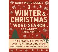 Winter & Christmas Word Search for Adults (Large Print): 100 Relaxing Holiday Puzzles, Bold Letters, Easy-to-Challenging Flow, Answer Key Included | Cozy Gift & Brain Game for Seniors