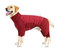 Winter Coat, Cold Weather High Collar Clothing, Adjustable Winter Pet Warm and Long Lasting for Dogs, Hiking, Walking, Camping, 18 x 18 x 3 cm, gris, rouge