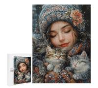 Winter Cozy Cats-1 Puzzle 1000 Pièces Educa Jouet en Bois Cadeau Unique Décoration Intérieure Jeu Éducatif Challenge Toy Adultes Et Enfants À Partir De 14 Ans 500 PCS