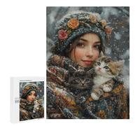 Winter Cozy Cats Puzzle 1000 Pièces Educa Jouet en Bois Cadeau Unique Décoration Intérieure Jeu Éducatif Challenge Toy Adultes Et Enfants À Partir De 14 Ans 500 PCS