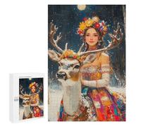 Winter Deer Fantasy Artwork Puzzle 1000 Pièces Educa Jouet en Bois Cadeau Unique Décoration Intérieure Jeu Éducatif Challenge Toy Adultes Et Enfants À Partir De 14 Ans 1000 PCS