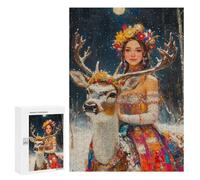 Winter Deer Fantasy Artwork Puzzle 300 Pièces Educa Jouet en Bois Cadeau Unique Décoration Intérieure Jeu Éducatif Challenge Toy Adultes Et Enfants À Partir De 14 Ans 300 PCS