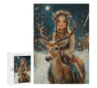 Winter Deer Ride Puzzle 300 Pièces Educa Jouet en Bois Cadeau Unique Décoration Intérieure Jeu Éducatif Challenge Toy Adultes Et Enfants À Partir De 14 Ans 300 PCS