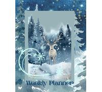 Winter Deer Weekly Planner 8.5 x 11 - 16 Month Nature Planner with Snowy Forest Cover, 140 Pages
