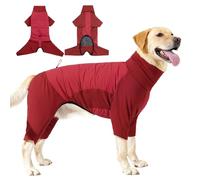 Winter Dog Clothes - Polyester M-XL 20-24cm | Cold Weather Warm Clothes for Puppy | Waterproof Winter Pet Coat for Medium Small Dog Walking Hiking Outdoor Camping Gray Red Protective Puppy Jacket
