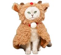 Winter Dog Costume, Plush Brown Deer Cat Clothes, Christmas Puppy Reindeer Costume, Deer Costume Dogs, Multifunctional Winter Warm Cape, Easy to Use, Portable for Christmas New Year