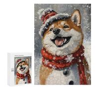 Winter Dog Portrait-1 Puzzle 1000 Pièces Educa Jouet en Bois Cadeau Unique Décoration Intérieure Jeu Éducatif Challenge Toy Adultes Et Enfants À Partir De 14 Ans 300 PCS