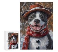 Winter Dog Portrait Puzzle 1000 Pièces Educa Jouet en Bois Cadeau Unique Décoration Intérieure Jeu Éducatif Challenge Toy Adultes Et Enfants À Partir De 14 Ans 300 PCS