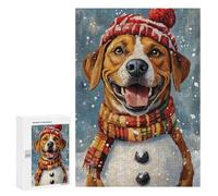 Winter Dog Scarf Hat Set Puzzle 300 Pièces Educa Jouet en Bois Cadeau Unique Décoration Intérieure Jeu Éducatif Challenge Toy Adultes Et Enfants À Partir De 14 Ans 300 PCS