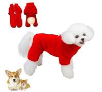 Winter Dogs Jumpsuit Coat with Back Zipper, Dog Full Body Winter Coat, Jacket Coats for Dogs, Pet Jumpsuit Double D-Ring and Zipper on Back, for Small Medium Dog Cats (Red,XX-Large)