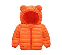 Winter Down Coats for Kids Toddler Baby Boys Girls Light Puffer Padded Jacket Bear Ears Hoods Coat Infant Outerwear Casual Jackets Fall Winter Clothes (Orange, 18-24 Months) f130
