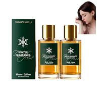 Winter Edition Lot de 2 vaporisateurs de parfum pour femme, 50 ml, parfum cannelle et vanille, produit de beauté élégant pour jour, nuit, mariage et voyage