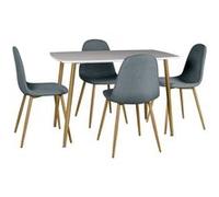 WINTER - Ensemble Table + 4 Chaises Gris Foncé - Altobuy Blanc G