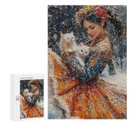 Winter Fantasy with Cats Puzzle 1000 Pièces Educa Jouet en Bois Cadeau Unique Décoration Intérieure Jeu Éducatif Challenge Toy Adultes Et Enfants À Partir De 14 Ans 300 PCS