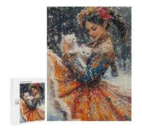 Winter Fantasy with Cats Puzzle 500 Pièces Educa Jouet en Bois Cadeau Unique Décoration Intérieure Jeu Éducatif Challenge Toy Adultes Et Enfants À Partir De 14 Ans 500 PCS
