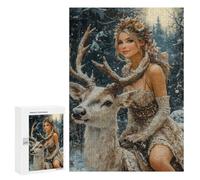 Winter Fantasy with Deer-2 Puzzle 300 Pièces Educa Jouet en Bois Cadeau Unique Décoration Intérieure Jeu Éducatif Challenge Toy Adultes Et Enfants À Partir De 14 Ans 300 PCS