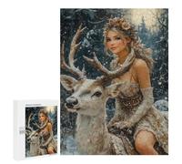 Winter Fantasy with Deer-2 Puzzle 500 Pièces Educa Jouet en Bois Cadeau Unique Décoration Intérieure Jeu Éducatif Challenge Toy Adultes Et Enfants À Partir De 14 Ans 500 PCS