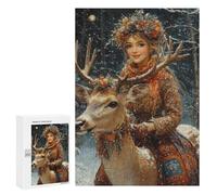 Winter Fantasy with Deer Puzzle 1000 Pièces Educa Jouet en Bois Cadeau Unique Décoration Intérieure Jeu Éducatif Challenge Toy Adultes Et Enfants À Partir De 14 Ans 300 PCS