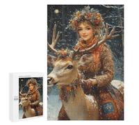 Winter Fantasy with Deer Puzzle 1000 Pièces Educa Jouet en Bois Cadeau Unique Décoration Intérieure Jeu Éducatif Challenge Toy Adultes Et Enfants À Partir De 14 Ans 1000 PCS