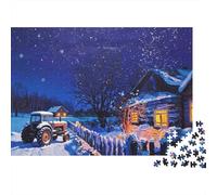 Winter Farm Puzzle for Adultees 1000Pièces Recyclable Papier Starry Night Puzzles Éducatif Jeu Challenge Ideal for Famille and Friends Cadeaus 38x26cm/1000pcs