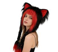 Winter Faux Cat Ear Hat - Cold Season Costume Headwear, 60x37cm Playful Velvet Ear Cap for Cosplay Events, Cosplay Dress-Up Accessory with Warm Velvet, Fashion Gear, Adorable Ears Cover for Parties
