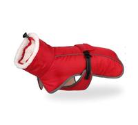 Winter Fleece-Lined Warm Cold-Proof Large Dogs Coat Waterproof Snow Clothing for Bulldogs Labradors Golden Greyhounds,Rouge,M.