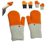 Winter Goose Gloves,Funny Novelty Goose Glove with Thermal Soft Lining,Cute Thicken Warm Animal Knitted Cold Weather Mittens (White, S)