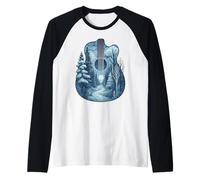 Winter Guitar Landscape Graphic Music Lover's Manche Raglan