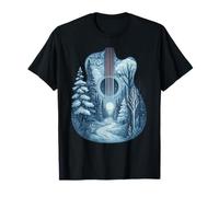 Winter Guitar Landscape Graphic Music Lover's T-Shirt