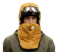 Winter Hat - Cotton, 9.8x13.7x1.96in Thermal Hat Windproof Cold-Resistant | Detachable Neck Warmer With Integrated Goggles, Outdoor Winter Headwear For Riding, Camping, Cycling, Running, Snowboarding