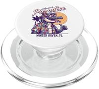 Winter Haven Florida Paradise Alligator Design rétro PopSockets PopGrip pour MagSafe