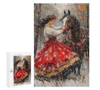 Winter Horse Ride Painting Puzzle 1000 Pièces Educa Jouet en Bois Cadeau Unique Décoration Intérieure Jeu Éducatif Challenge Toy Adultes Et Enfants À Partir De 14 Ans 1000 PCS