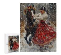 Winter Horse Ride Scene Puzzle 1000 Pièces Educa Jouet en Bois Cadeau Unique Décoration Intérieure Jeu Éducatif Challenge Toy Adultes Et Enfants À Partir De 14 Ans 500 PCS