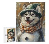 Winter Husky Adventure Puzzle 1000 Pièces Educa Jouet en Bois Cadeau Unique Décoration Intérieure Jeu Éducatif Challenge Toy Adultes Et Enfants À Partir De 14 Ans 500 PCS