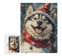 Winter Husky Fun Puzzle 1000 Pièces Educa Jouet en Bois Cadeau Unique Décoration Intérieure Jeu Éducatif Challenge Toy Adultes Et Enfants À Partir De 14 Ans 500 PCS