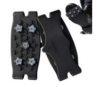 Winter Ice Cleats - Snow Spikes for Hiking | Five Tooth Black Crampons, Anti Slip Grip, Two Piece Set, Lightweight 59g, Fits Shoes for Climbing, Fishing, Trekking, Outdoor and Adventure Activities