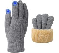Winter Knitted Gloves Men Women Warm Touch Gloves Women Wool Gloves Touch Screen Gloves Knitted Gloves With Thermal Fleece Lining Women's Winter Gloves For Skiing Cycling Driving Sport