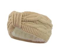 Winter Knitted Headbands Warm Head Turban Crochet Wide Stretch Hairbands Ear Warmer Hair Band Headwrap Lady Ribbon(Beige)
