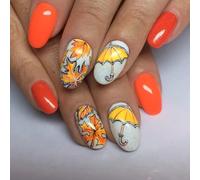 Winter Leaf Shining Press On Nails 24 Pcs Conseils Courts De Cercueil Design Européen Pas D'Équipement Nécessaire Pour Une Presse Brillant Sur Les Ongles