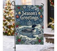 Winter Loon Season Drapeau de Noël 30,5 x 45,7 cm