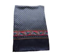 Winter Love Écharpe pour hommes Double couches 100% Soie - Bleu - Taille Unique