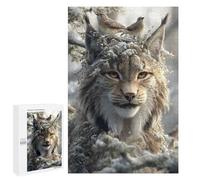 Winter Lynx with Birds-3 Puzzle 1000 Pièces Educa Jouet en Bois Cadeau Unique Décoration Intérieure Jeu Éducatif Challenge Toy Adultes Et Enfants À Partir De 14 Ans 1000 PCS