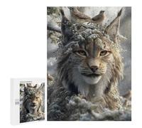 Winter Lynx with Birds-3 Puzzle 1000 Pièces Educa Jouet en Bois Cadeau Unique Décoration Intérieure Jeu Éducatif Challenge Toy Adultes Et Enfants À Partir De 14 Ans 500 PCS