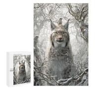 Winter Lynx with Birds Puzzle 1000 Pièces Educa Jouet en Bois Cadeau Unique Décoration Intérieure Jeu Éducatif Challenge Toy Adultes Et Enfants À Partir De 14 Ans 1000 PCS