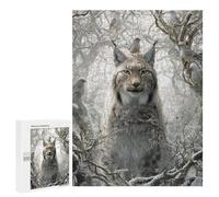 Winter Lynx with Birds Puzzle 500 Pièces Educa Jouet en Bois Cadeau Unique Décoration Intérieure Jeu Éducatif Challenge Toy Adultes Et Enfants À Partir De 14 Ans 500 PCS